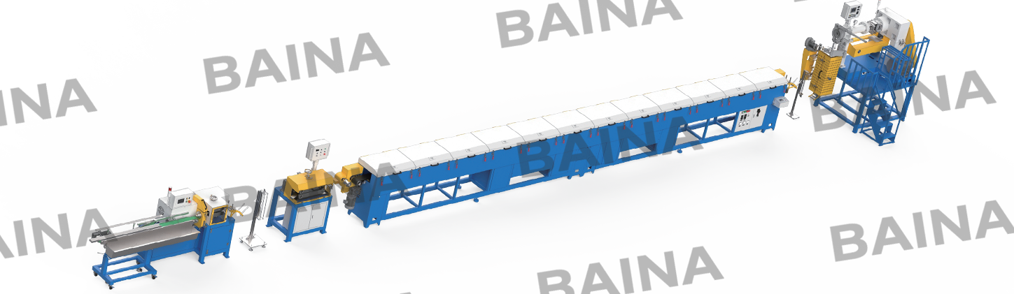 PLC 立式硅胶挤出生产线,带热风固化,适用于医用级管材